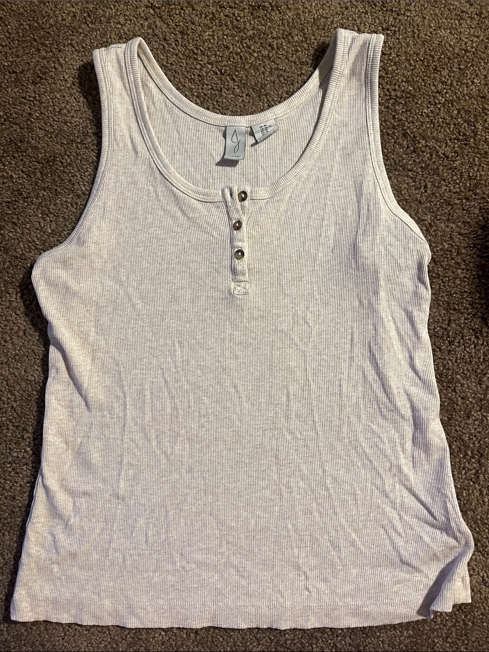 Joie Cream Ribbed Henley Tank